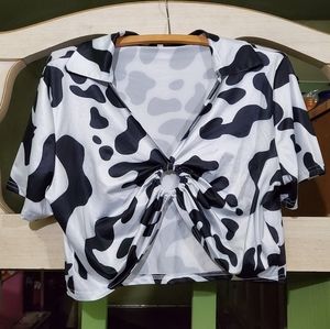 🐄 cow print crop top
